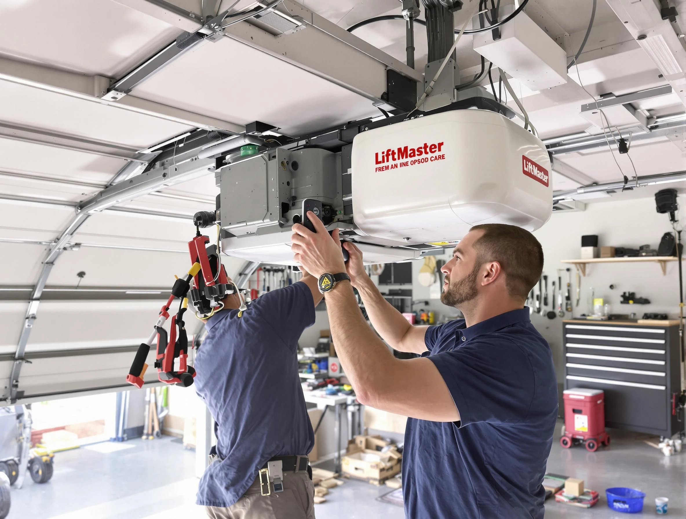 Vero Beach Garage Door Repair technician performing advanced diagnostics on garage opener in Vero Beach