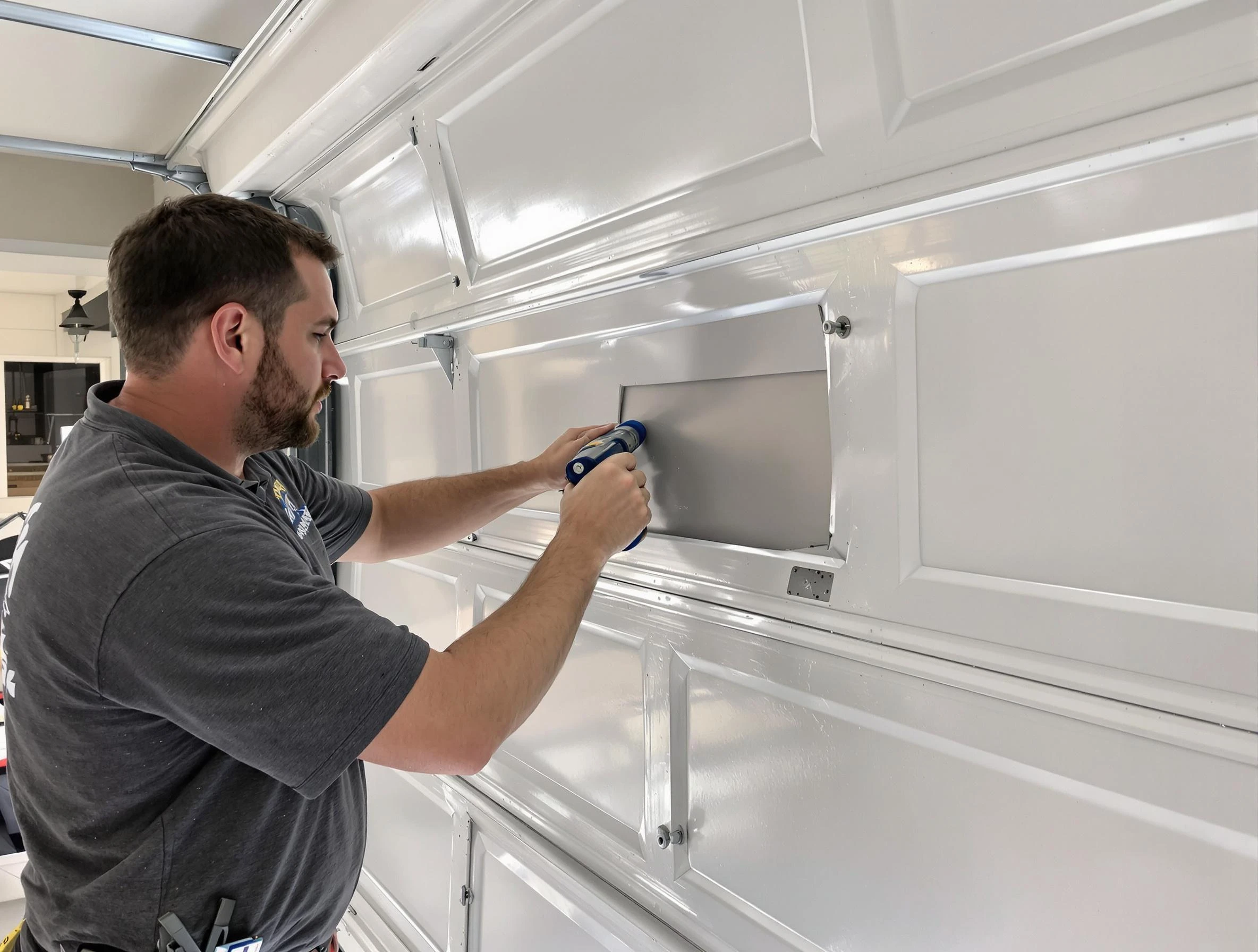 Garage door panel repair by Vero Beach Garage Door Repair in Vero Beach