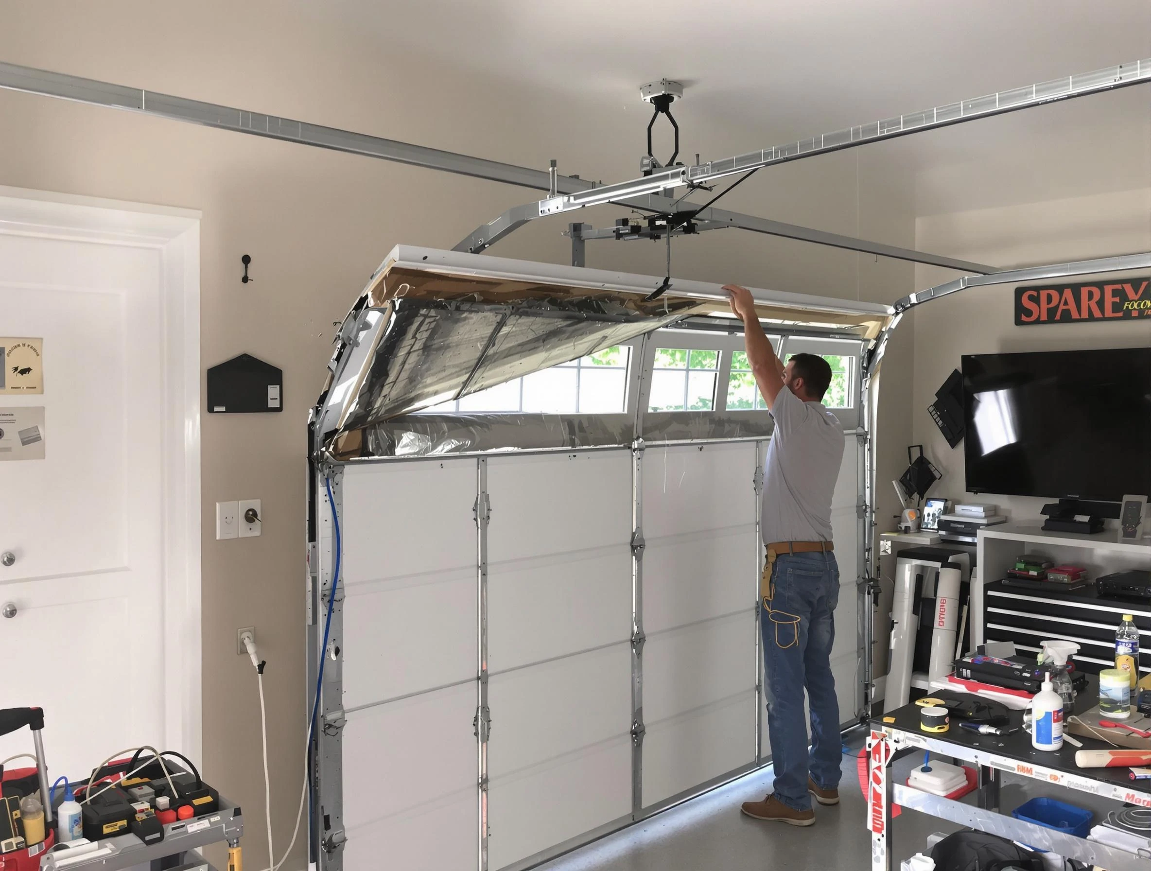 Garage door section replacement by Vero Beach Garage Door Repair in Vero Beach