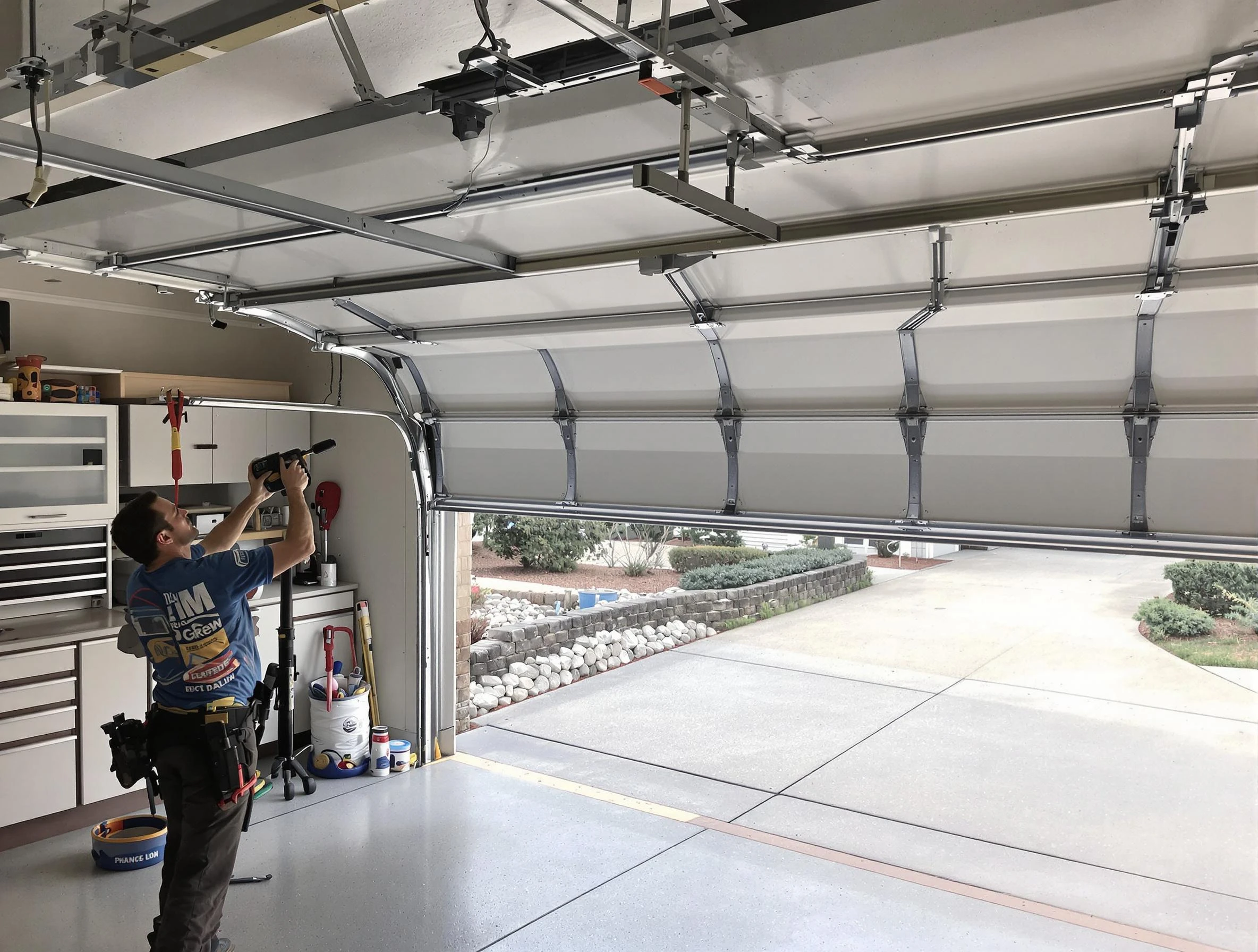 Garage door track repair service by Vero Beach Garage Door Repair in Vero Beach